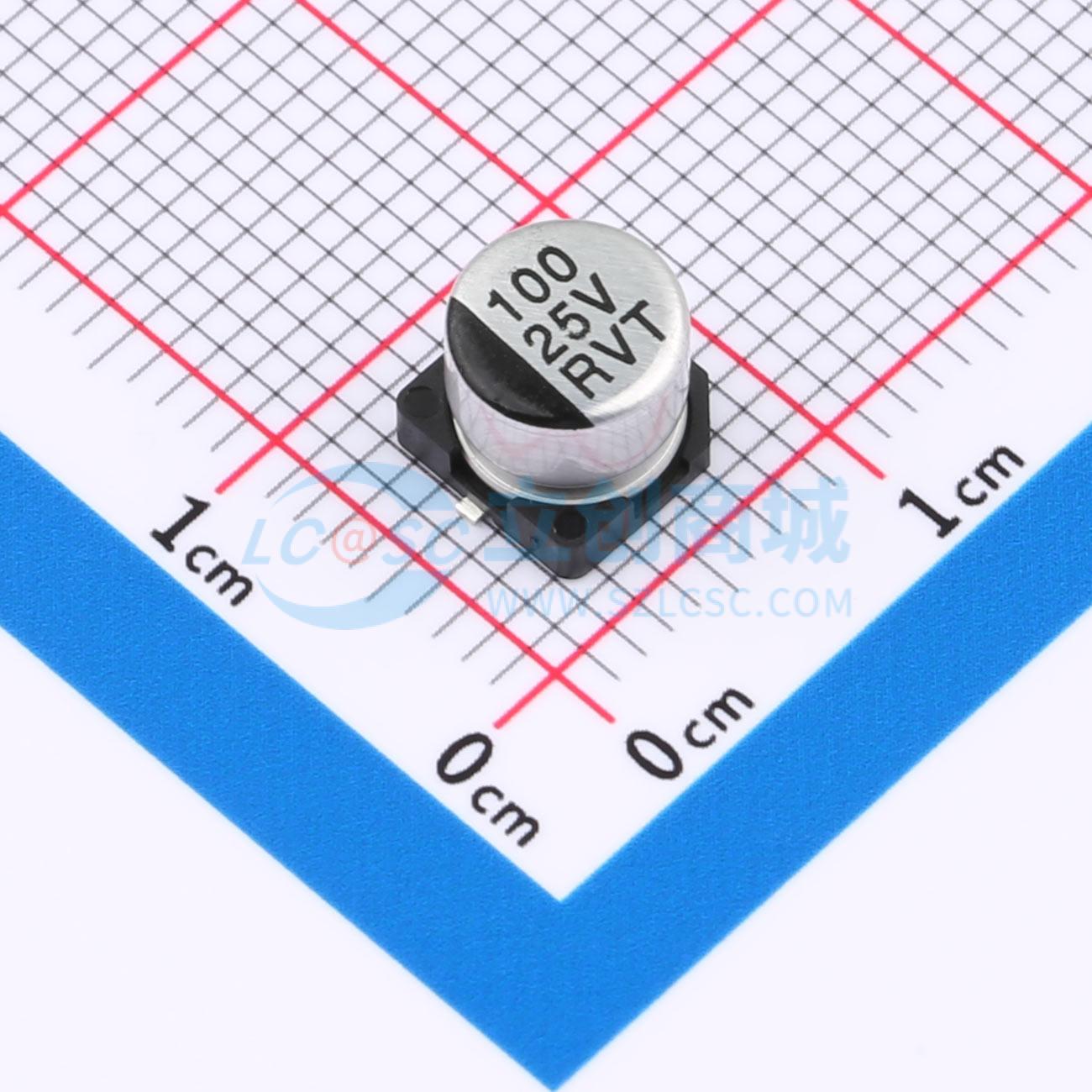 点击查看大图 RVT1E101M0605实物图