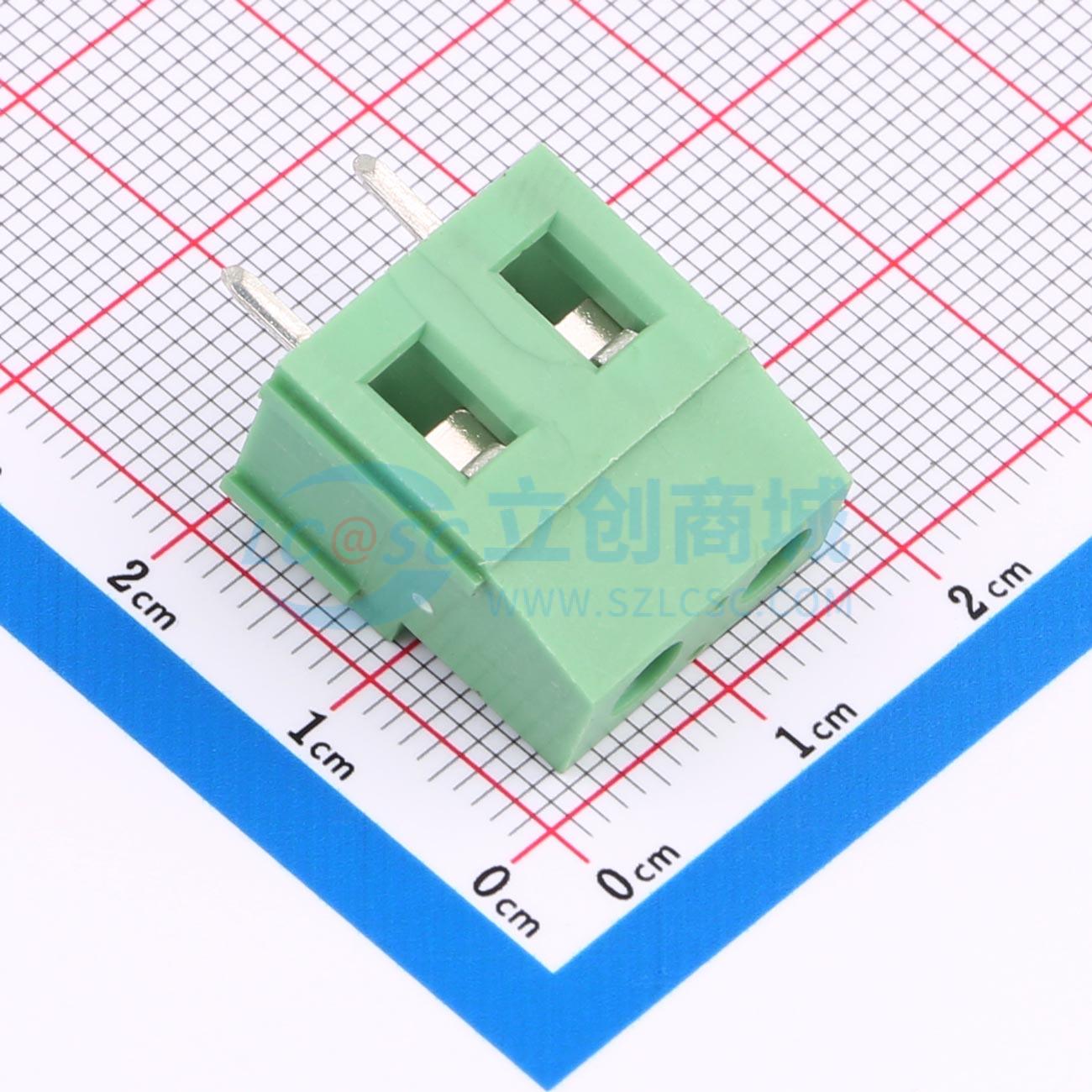 点击查看大图 DB129V-7.62-2P-GN-S实物图