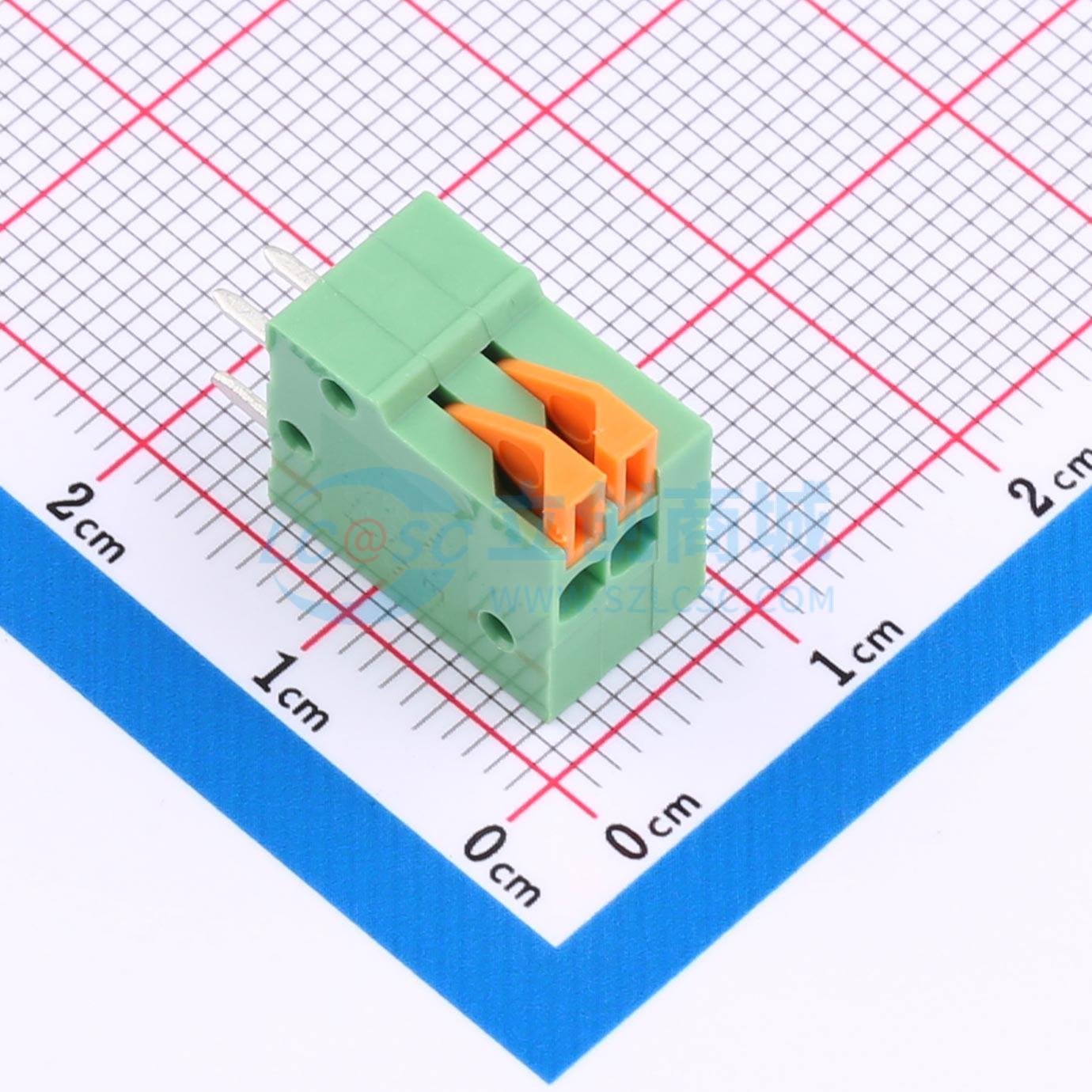 点击查看大图 DB141V-2.54-2P-GN实物图