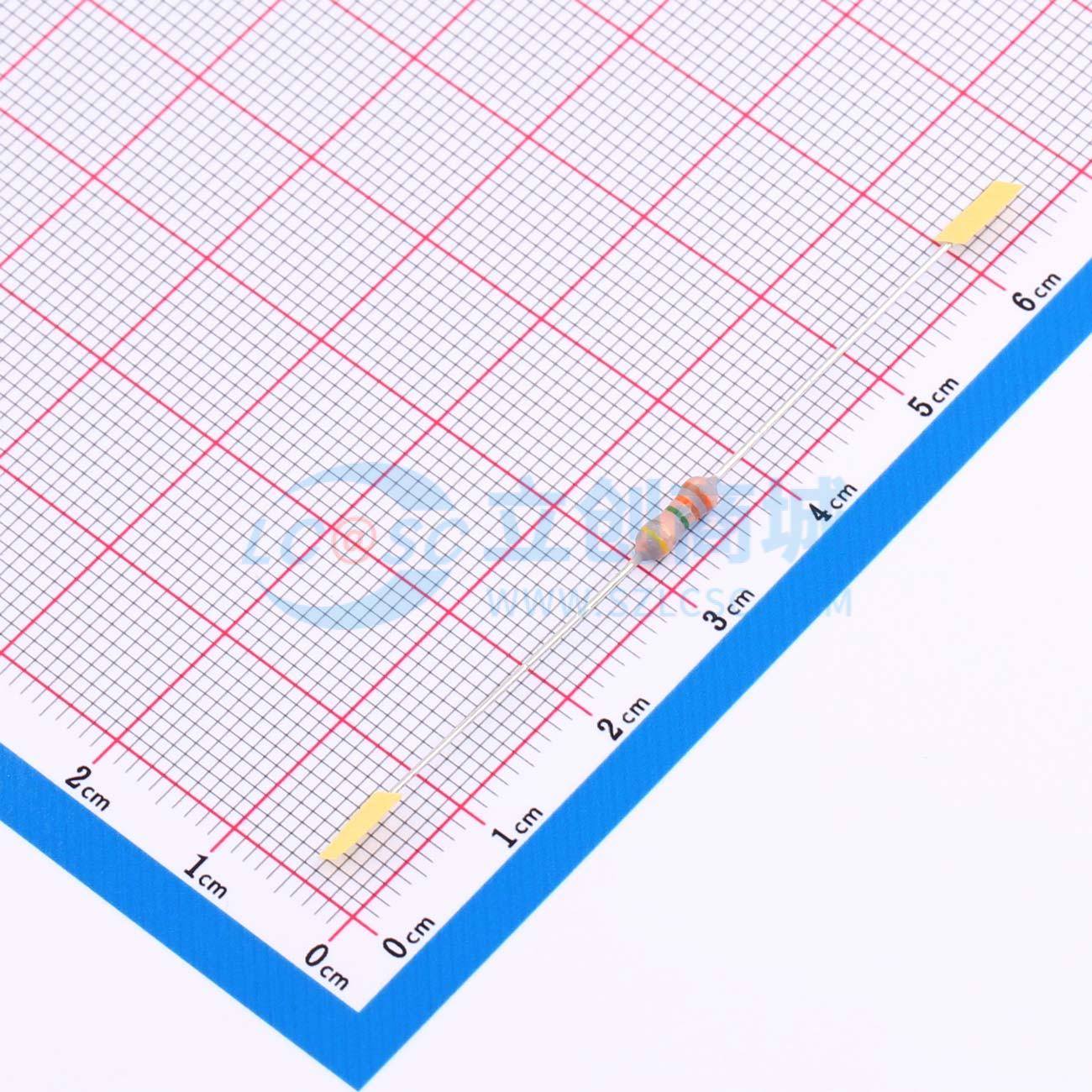 点击查看大图 RI40-1/4W-3.3MΩ±5%T实物图