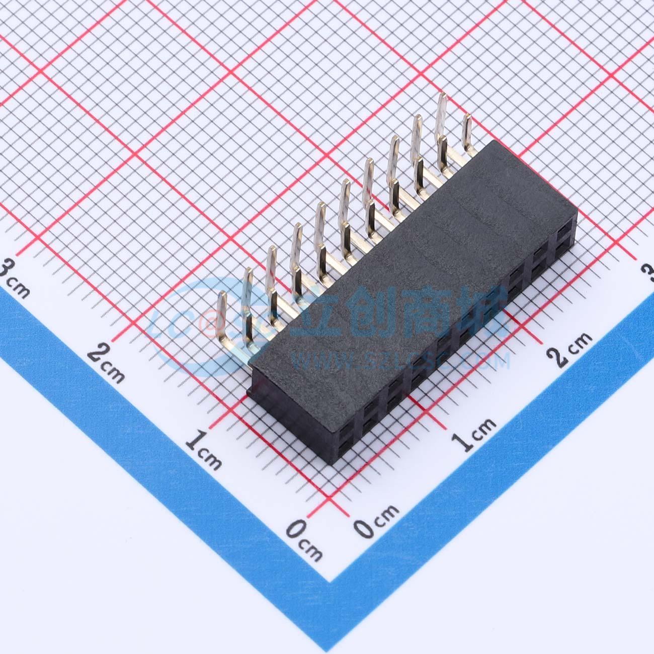 点击查看大图 HX FH254-02-10-W-H8.5 right angle pin header实物图
