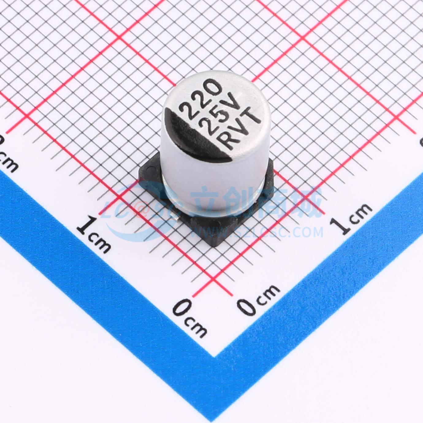 点击查看大图 RVT1E221M0810实物图