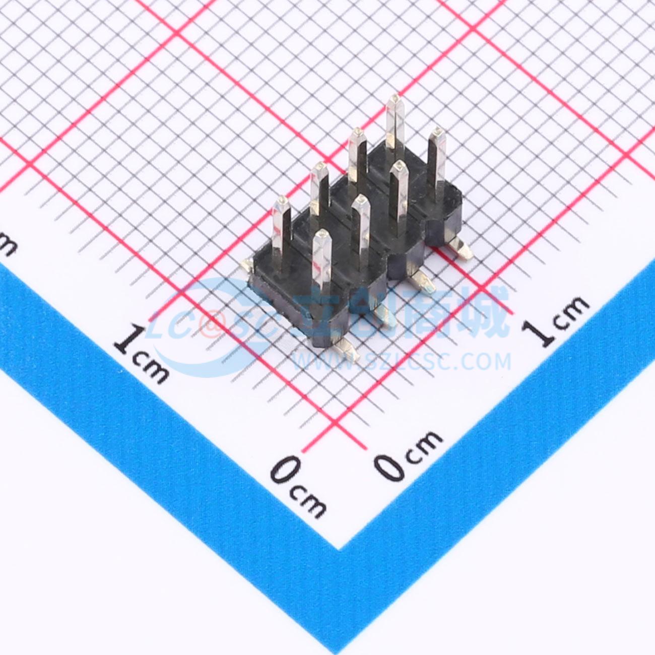 点击查看大图 2.54-2*4P立贴针实物图