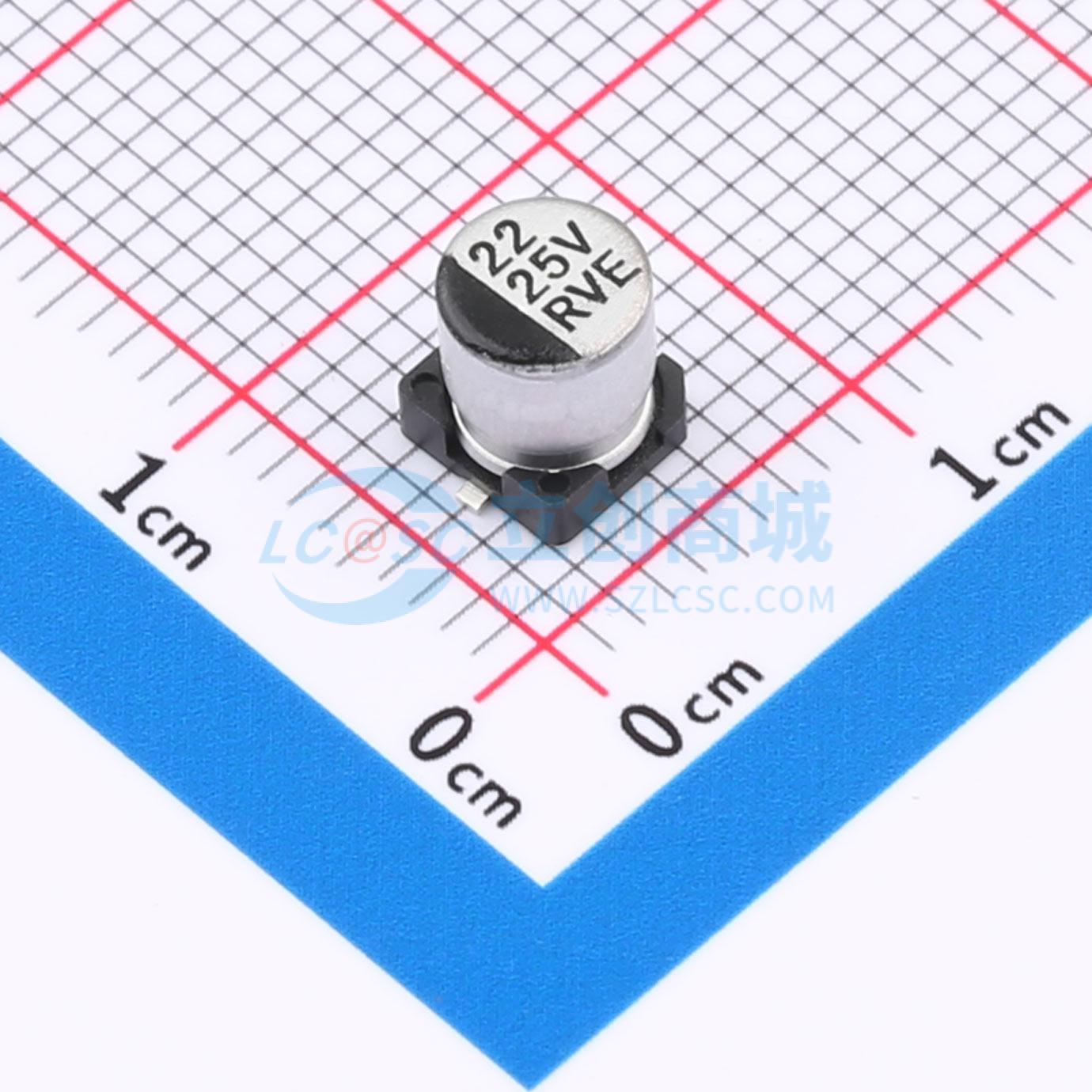 点击查看大图 RVE1E220M0505实物图