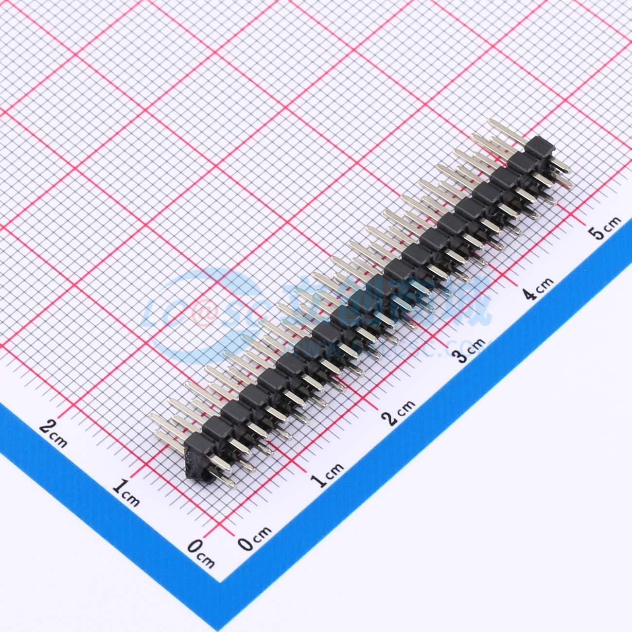 2.54mm 2*20P直排针实物图