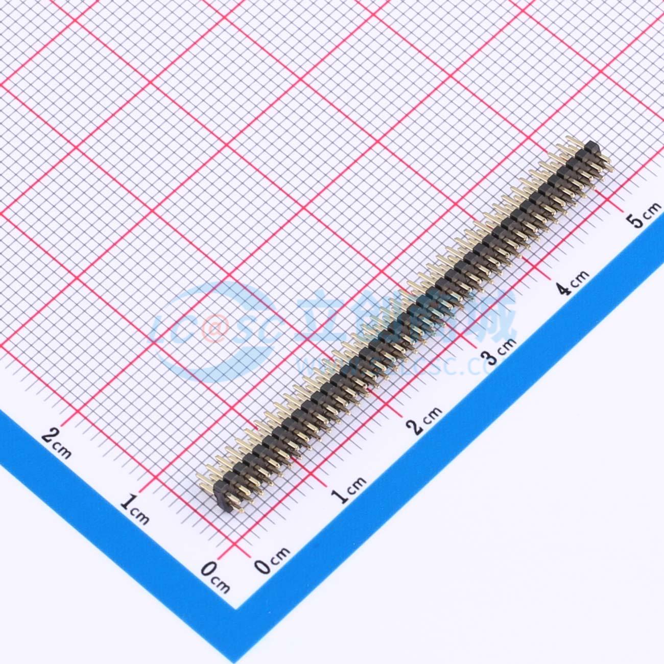 点击查看大图 210-1S-2*40P直插排针 镀金实物图