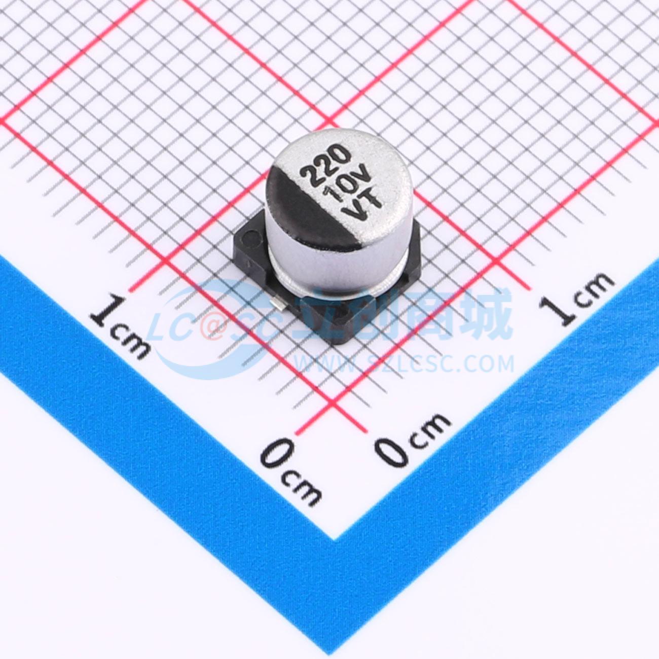 点击查看大图 RVT1A221M0605 220UF 10V实物图
