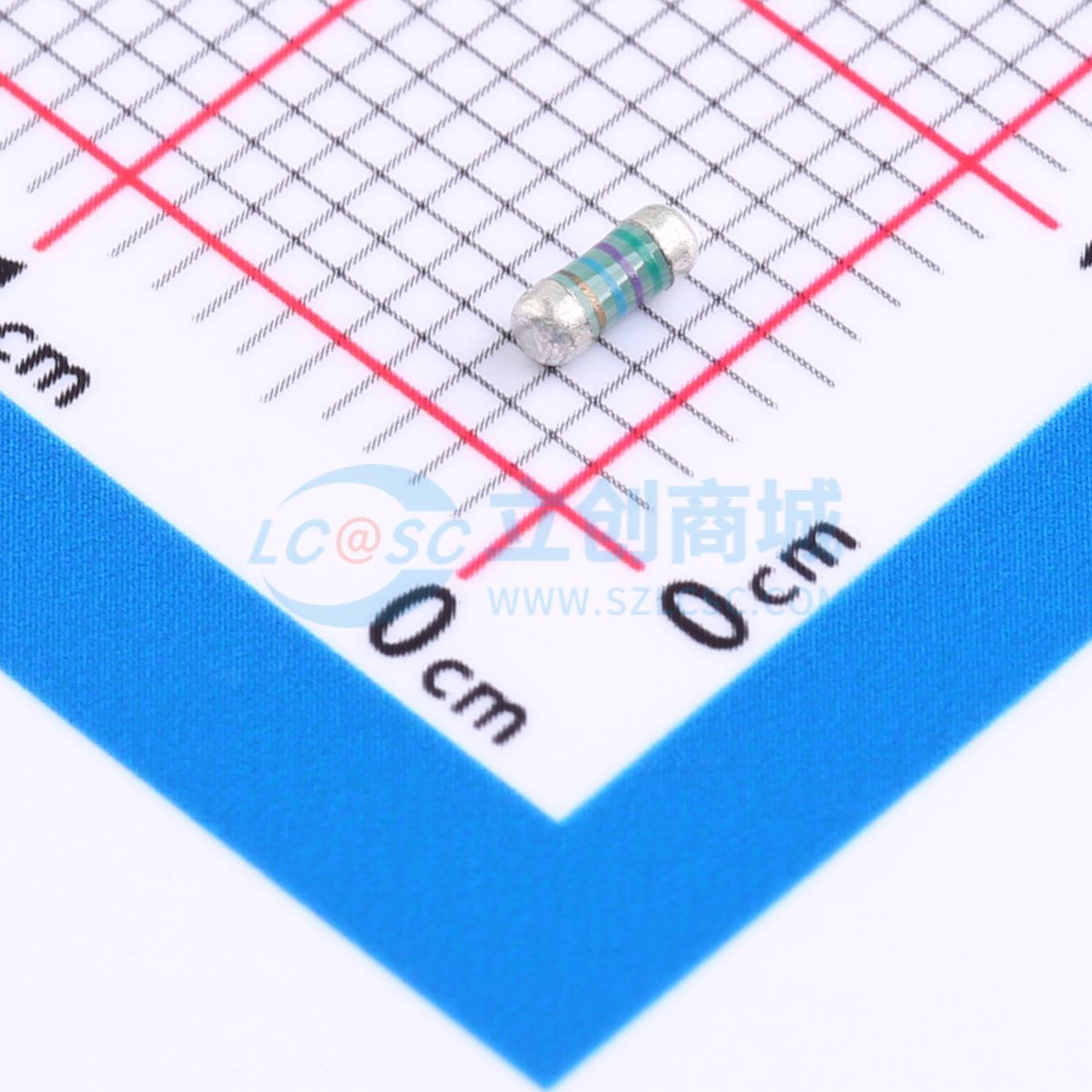 点击查看大图 MELF-MFR02041/4WS57.6ΩFT50实物图