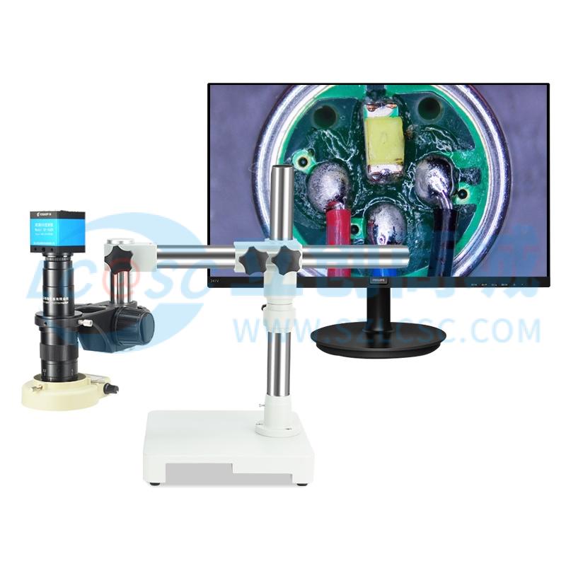 GP-STL1-560H长臂显微镜+飞利浦23.8寸显示屏实物图