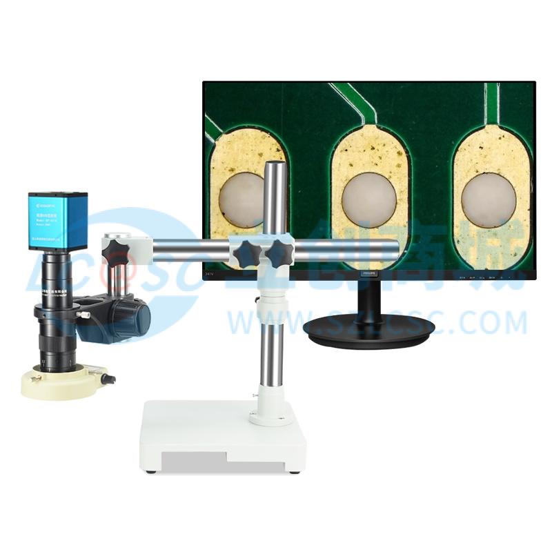 GP-STL1-431H长臂显微镜+飞利浦23.8寸显示屏实物图