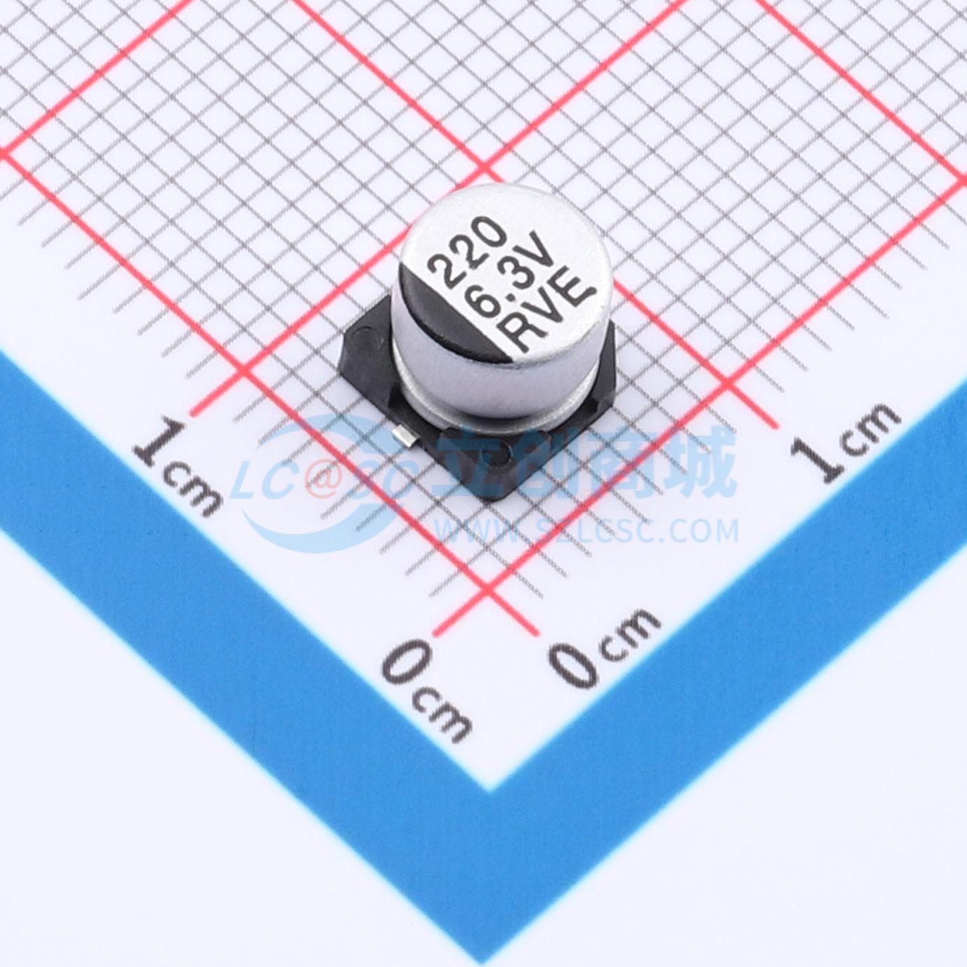 点击查看大图 RYRVE6.3V220UF6*5实物图