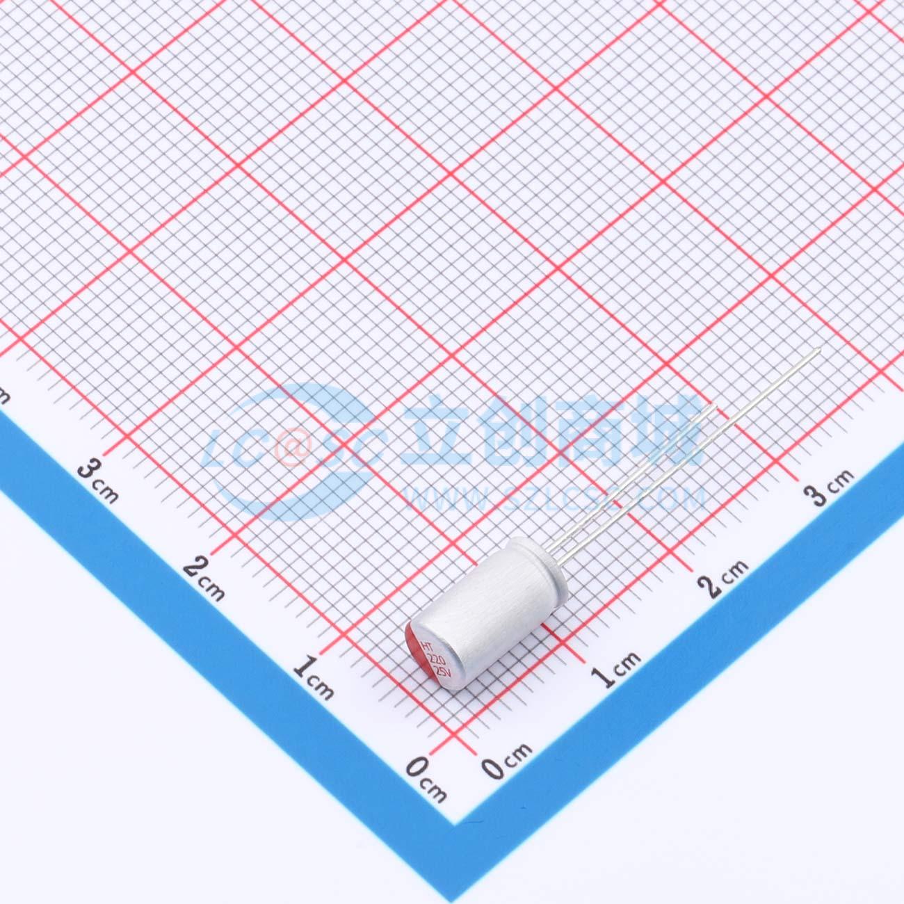 点击查看大图 RYHT25V220UF5.5*9实物图