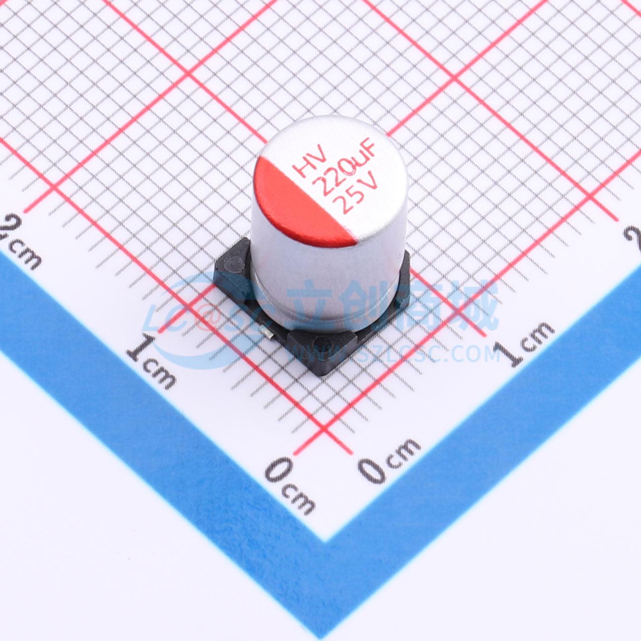 点击查看大图 RYHV25V220UF8*10实物图