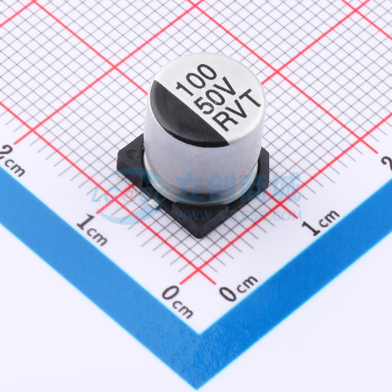 点击查看大图 RYRVT50V100UF10*10实物图