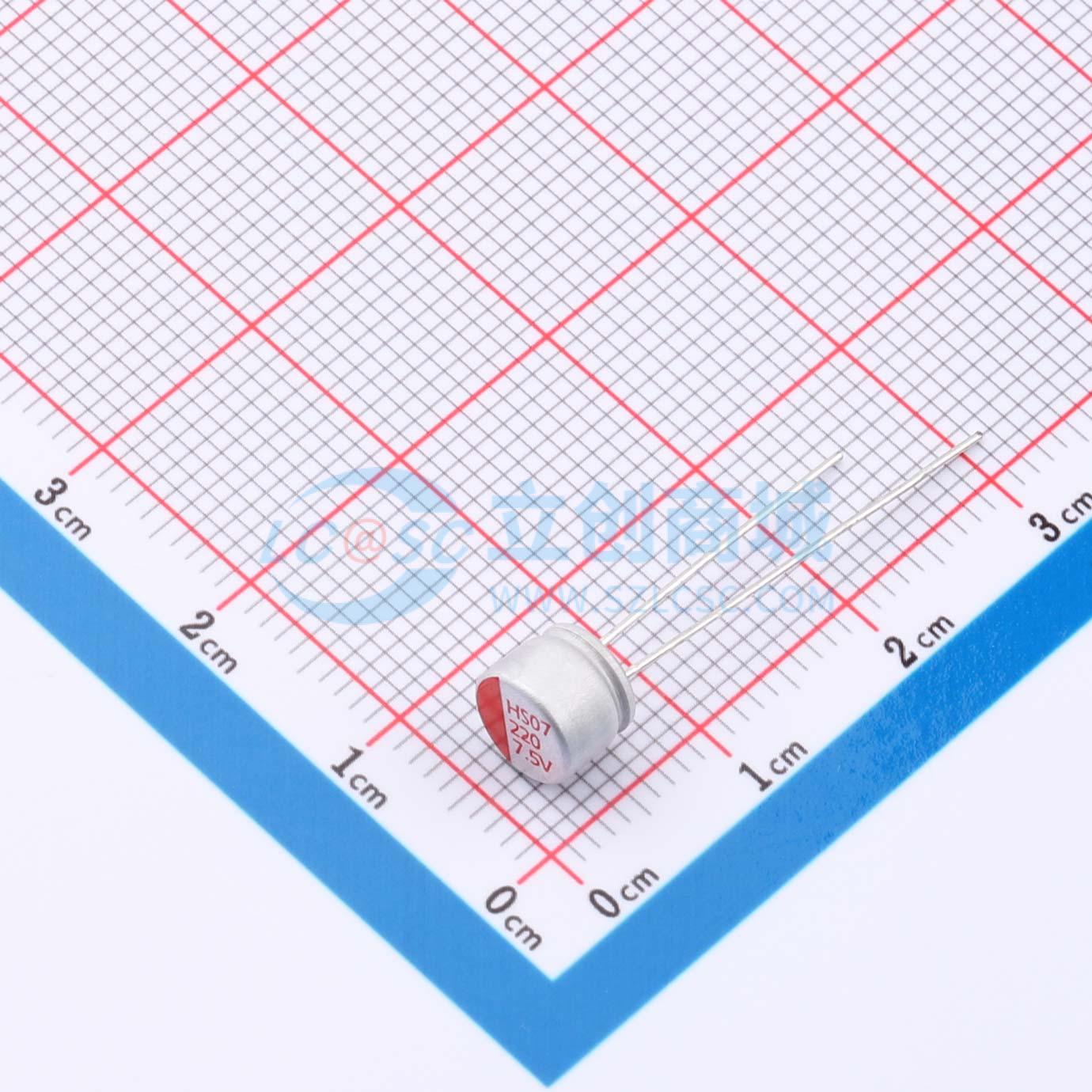 点击查看大图 RYHS7.5V220UF6*5实物图