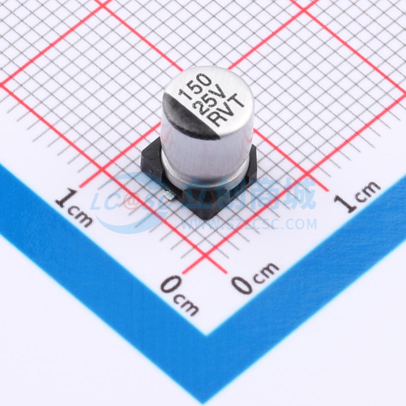 点击查看大图 RYRVT25V150UF6*7实物图