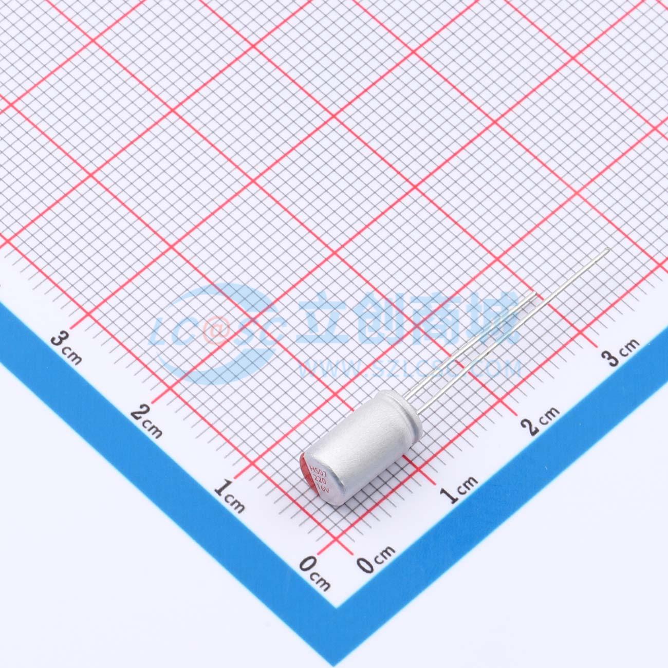 点击查看大图 RYHS16V220UF5.5*9实物图