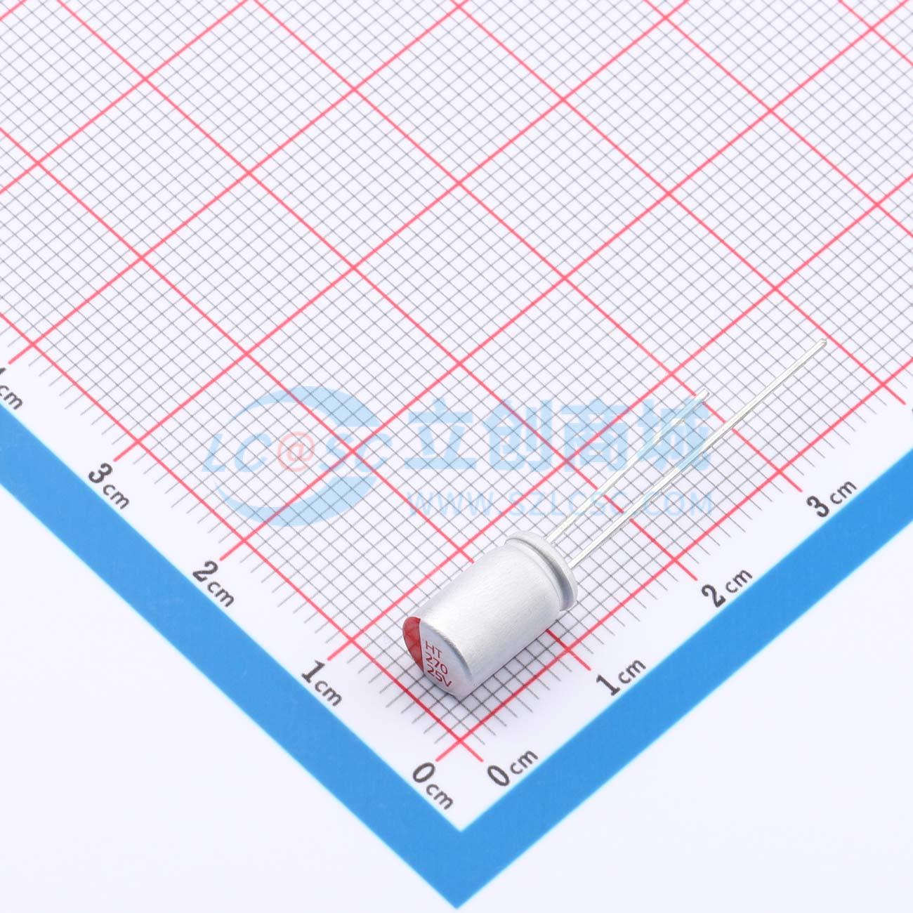 点击查看大图 RYHT25V270UF6.3*10.5实物图