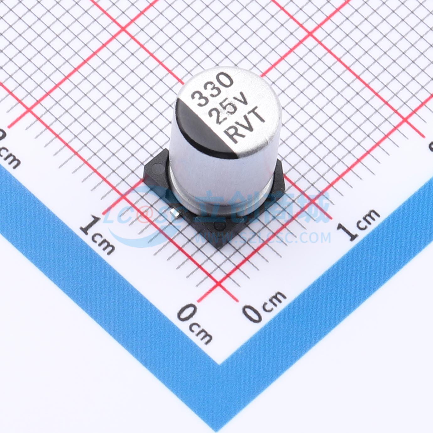 点击查看大图 RYRVT25V330UF8*10实物图