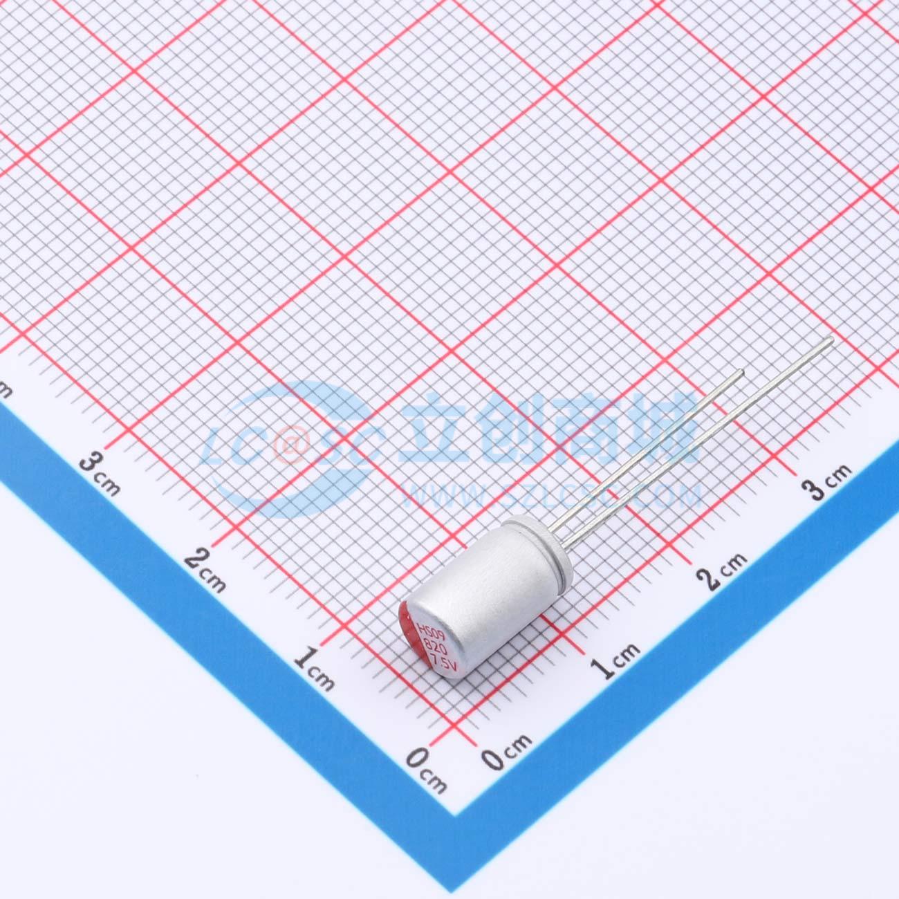 点击查看大图 RYHS7.5V820UF6*10实物图