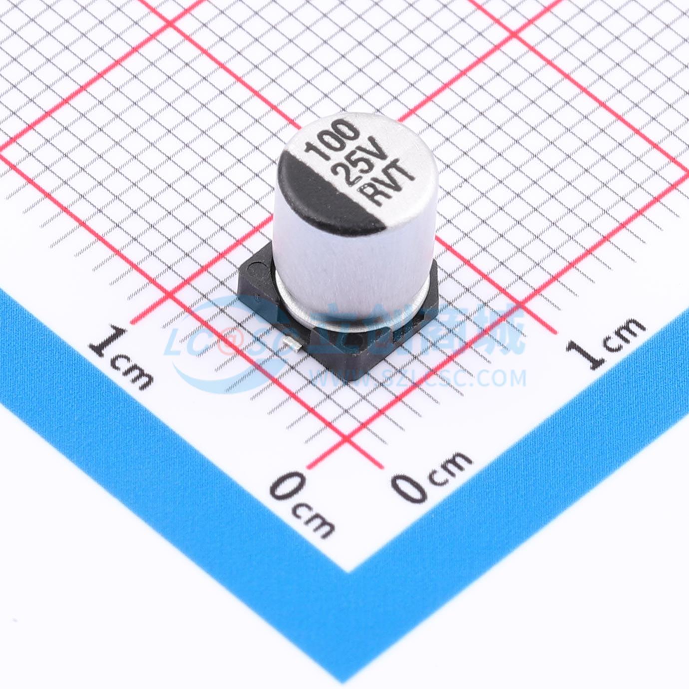 点击查看大图 RYRVT25V100UF6*7实物图