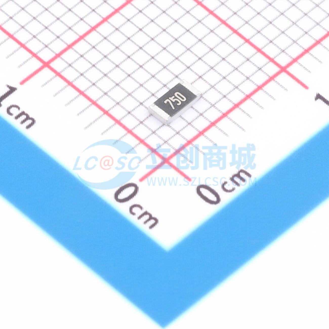 点击查看大图 1RC1206J0750实物图
