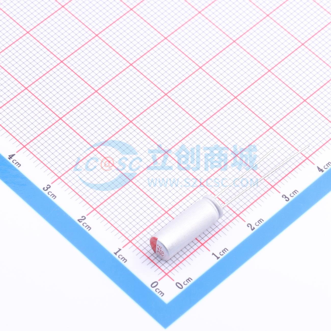 点击查看大图 RYHT25V470UF5.5*15实物图