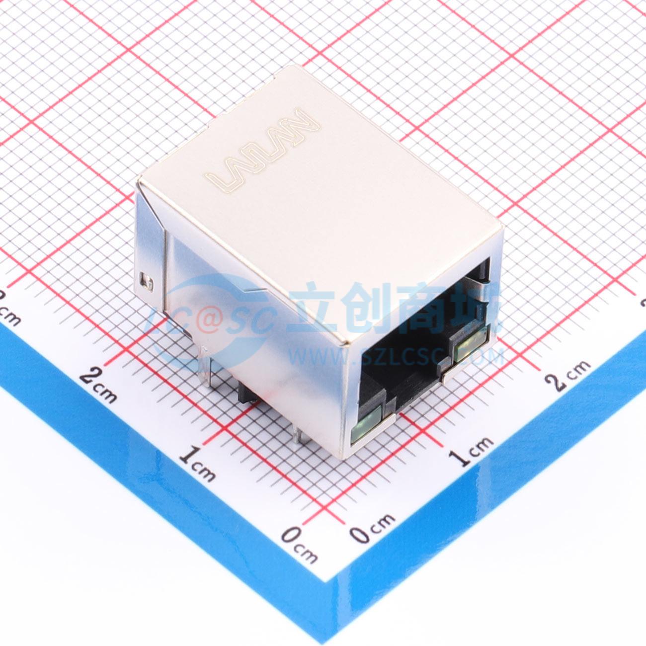 点击查看大图 LAIL-RJ45-LED2-BY-01-WC实物图