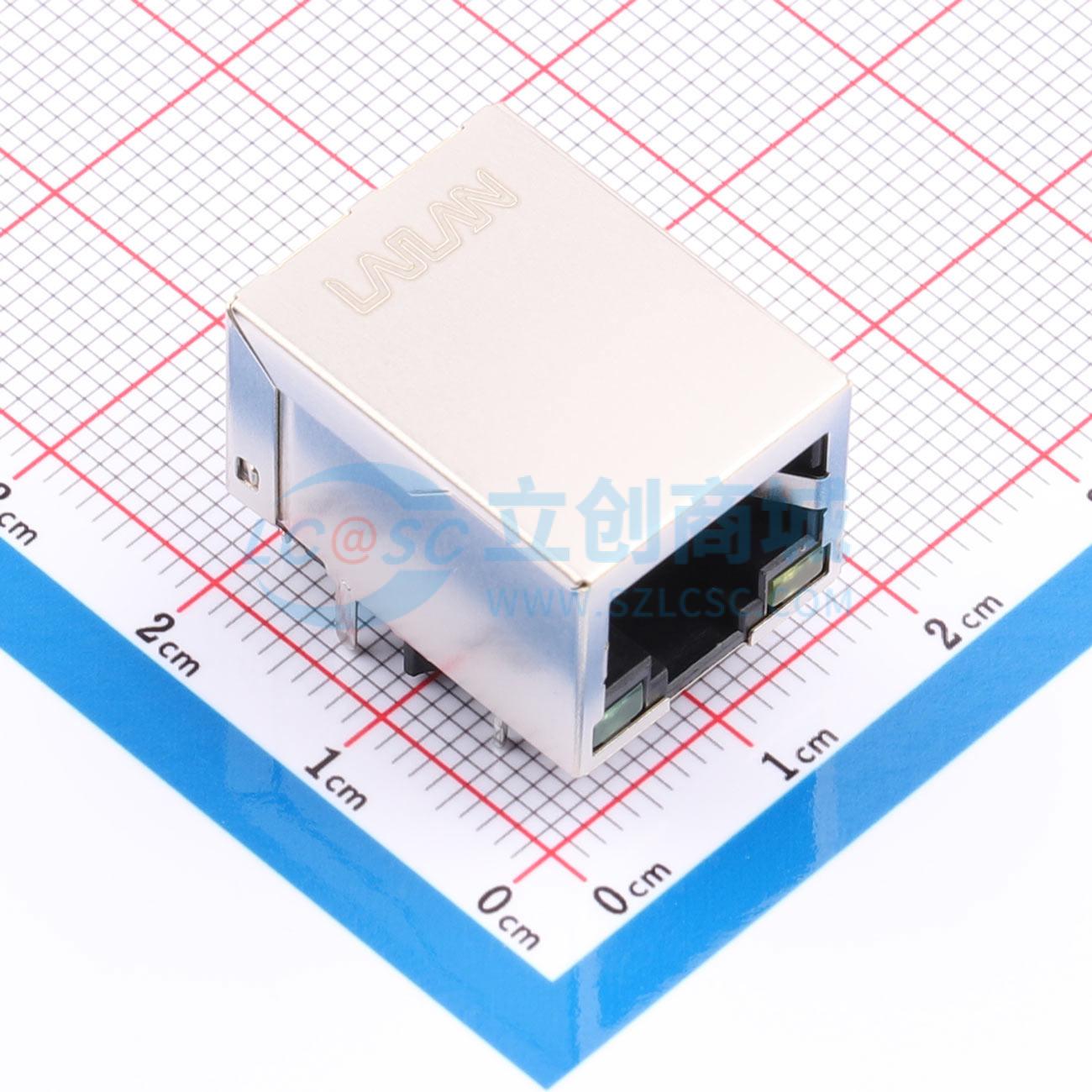 点击查看大图 LAIL-RJ45-LED2-BY-03-WC实物图