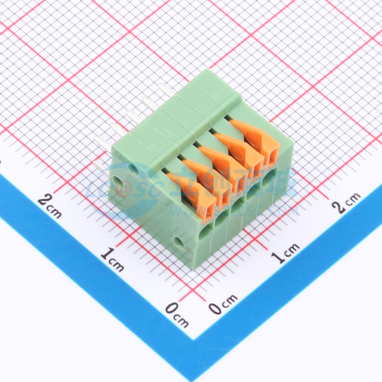 点击查看大图 DB141V-2.54-5P-GN实物图