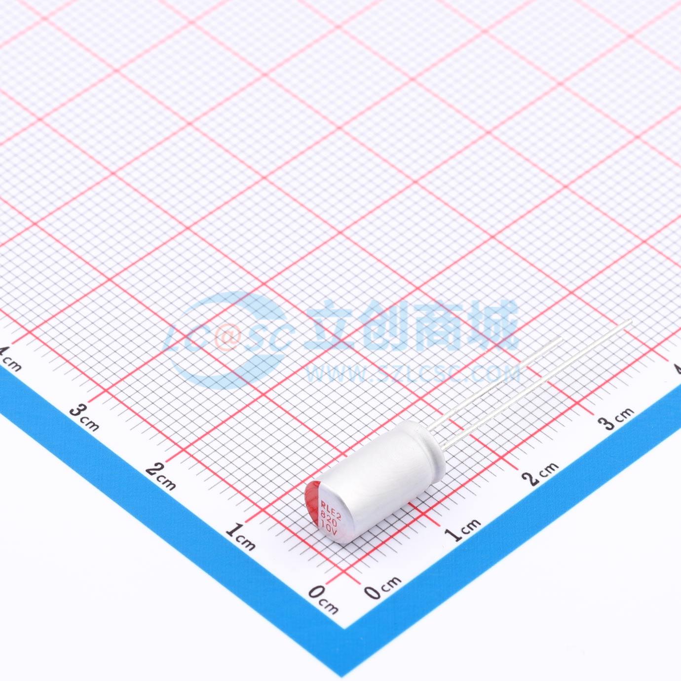 点击查看大图 RYE210V820UF6.3*12实物图