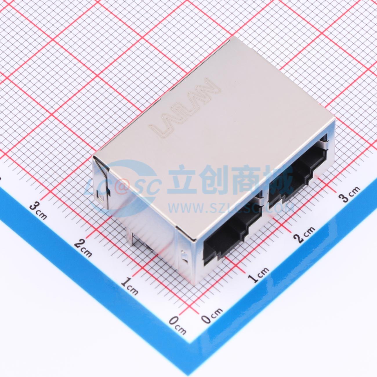 点击查看大图 LAIL-RJ45-2P-LED0-BY-02-WC实物图