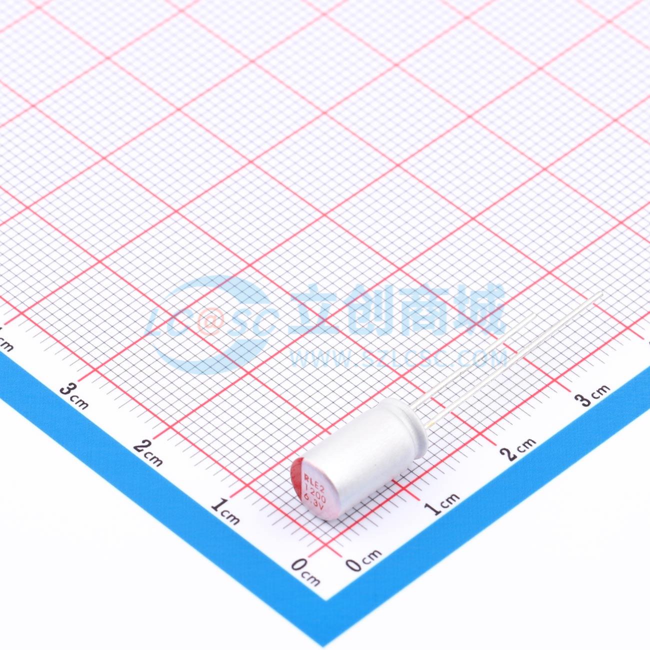 点击查看大图 RYE26.3V1200UF6.3*12实物图