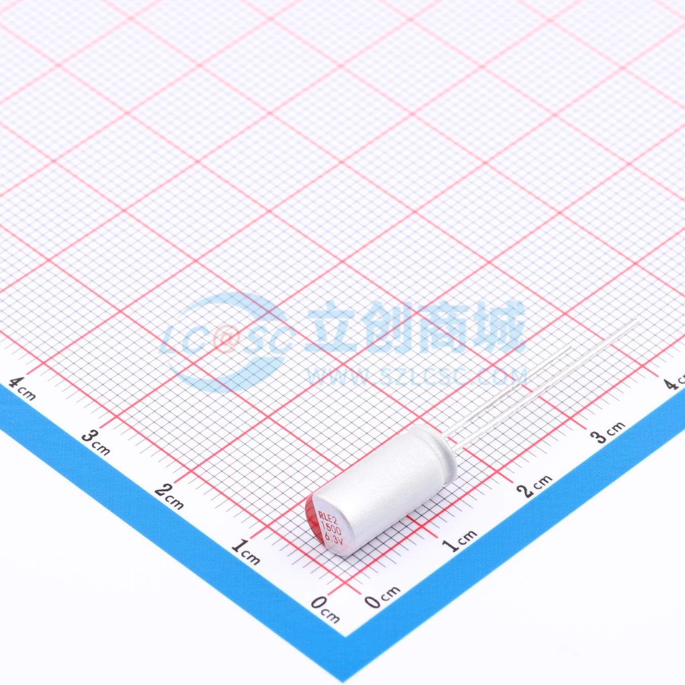 点击查看大图 RYE26.3V1500UF6.3*14实物图