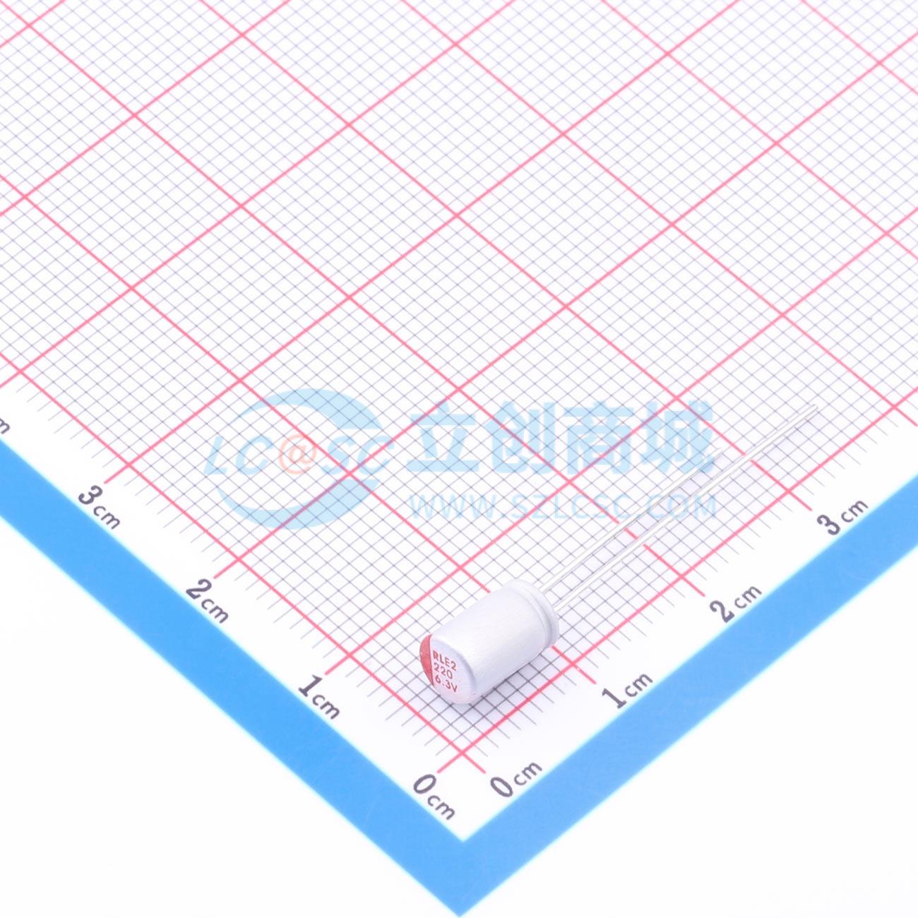 点击查看大图 RYE26.3V220UF5*7实物图