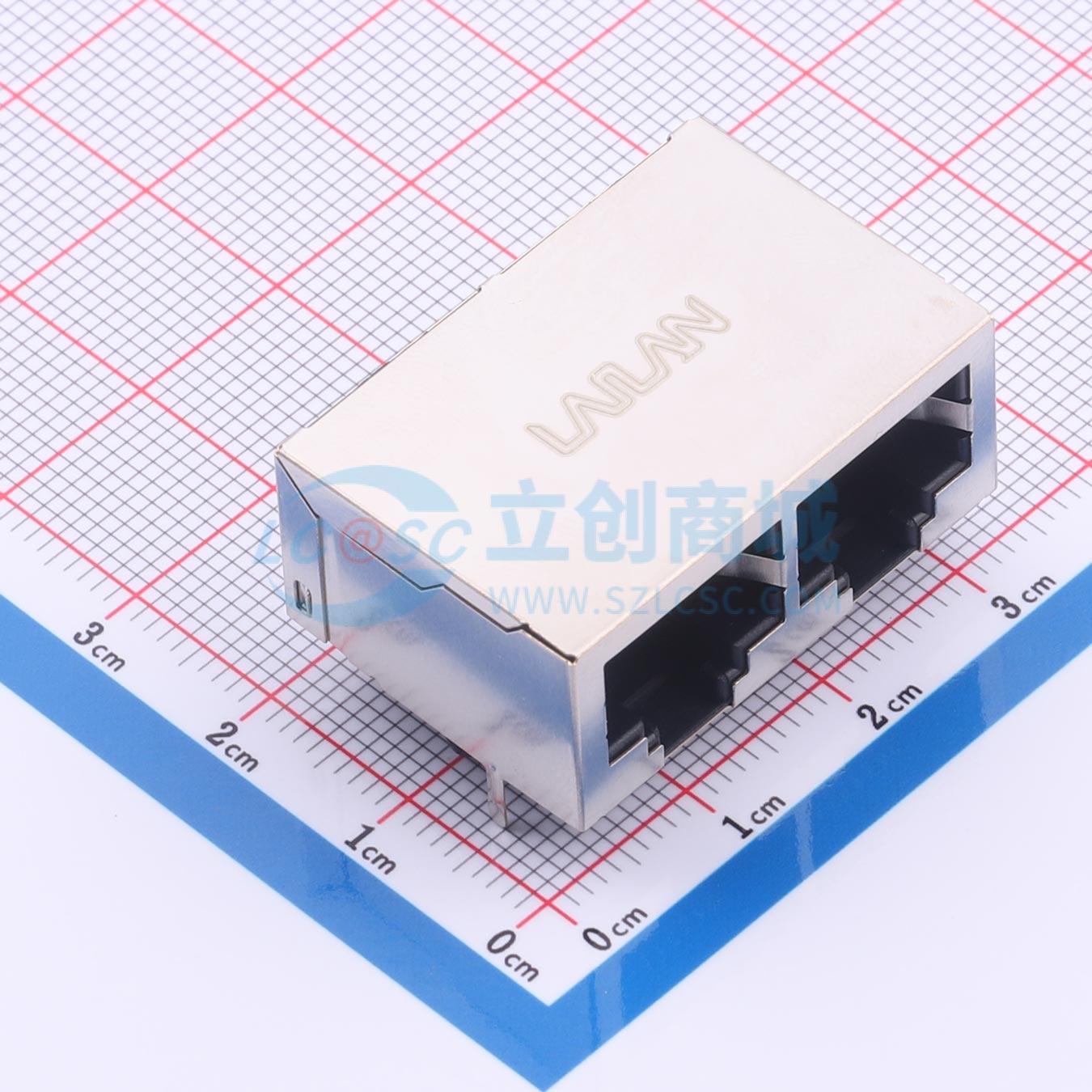 点击查看大图 LAIL-RJ45-2P-LED0-BY-02G-WC实物图