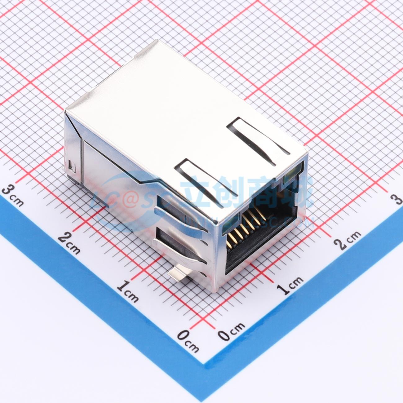 点击查看大图 LAIL-RJ45-LED2-BY-01G-WT实物图