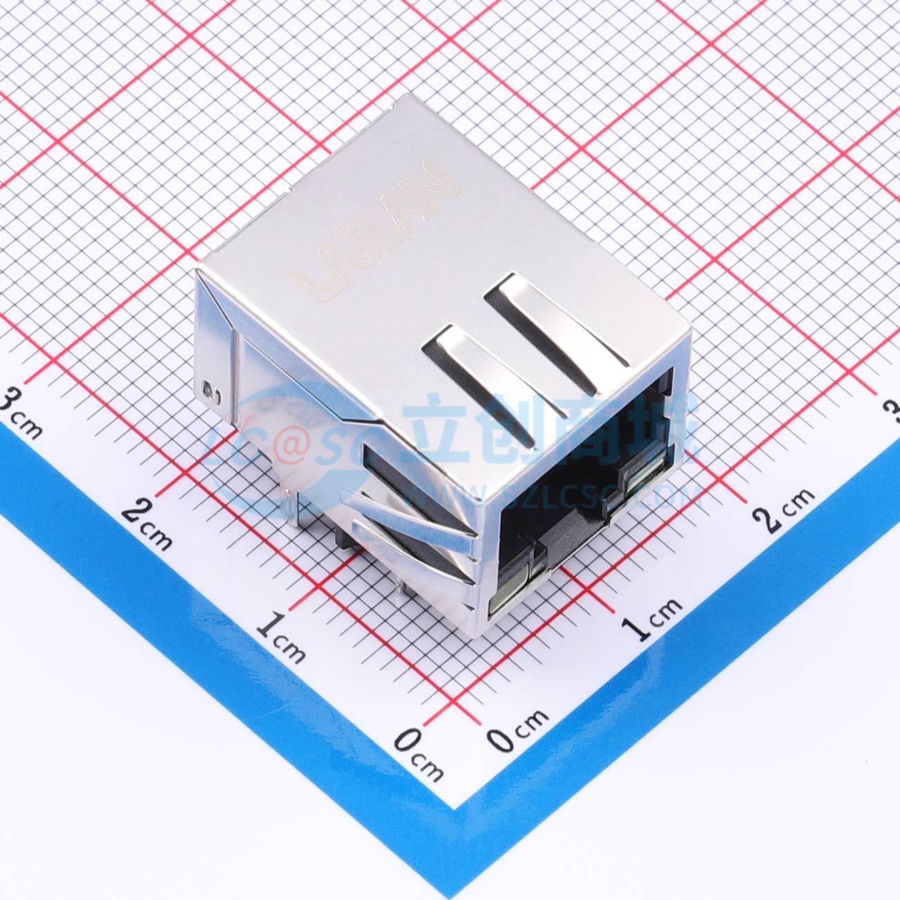 点击查看大图 LAIL-RJ45-LED2-BY-09G-WC实物图