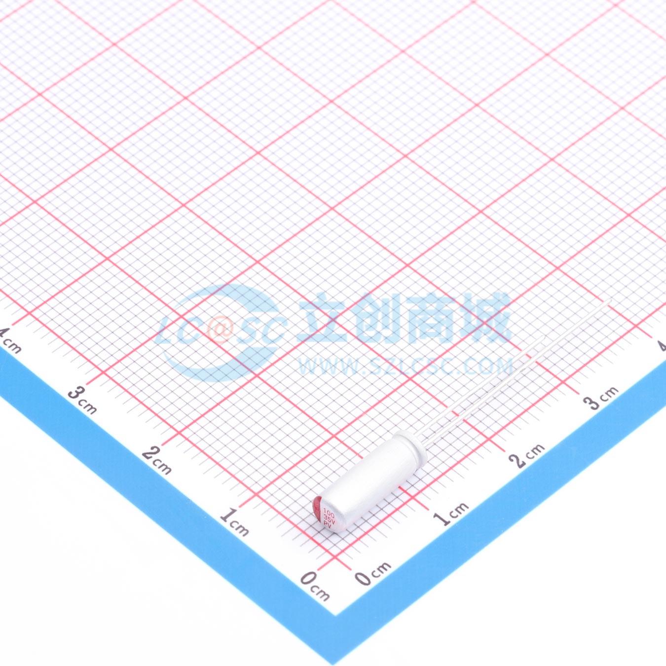点击查看大图 RYPV35V100UF4*12实物图