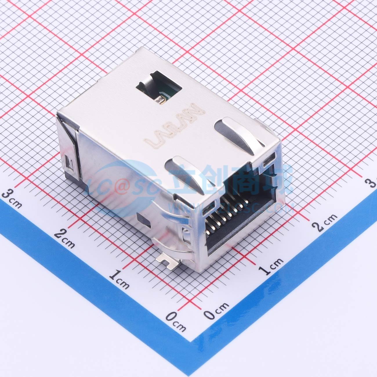 点击查看大图 LAIL-RJ45-LED2-BY-01-WT实物图