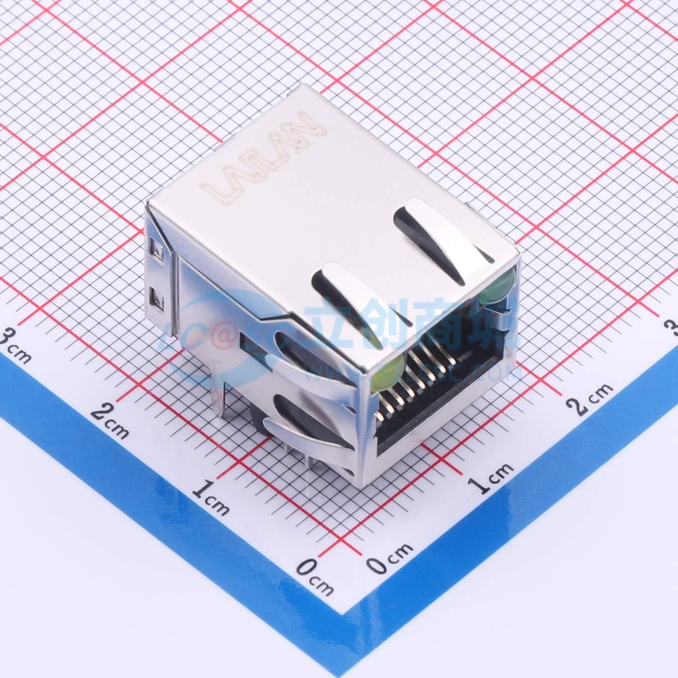 点击查看大图 LAIL-RJ45-LED2-BY-11-WC实物图