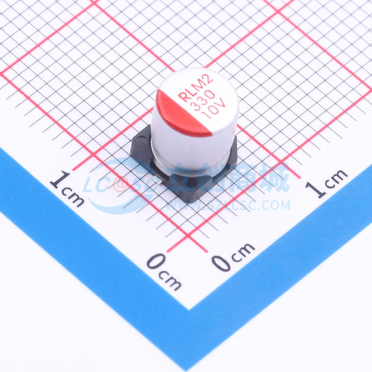 点击查看大图 RYM210V330UF6.3*7.7实物图