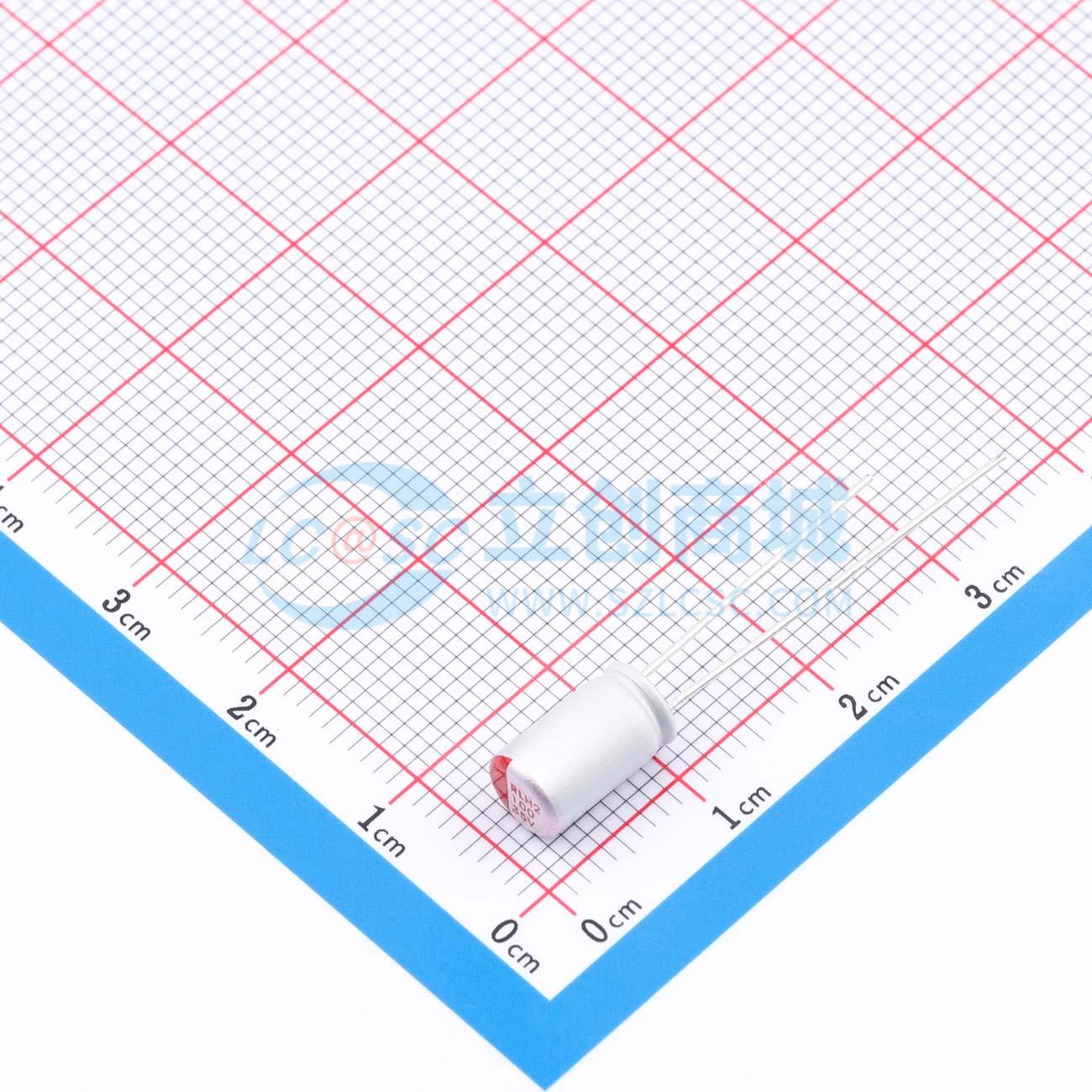 点击查看大图 RYH235V100UF5.5*9实物图
