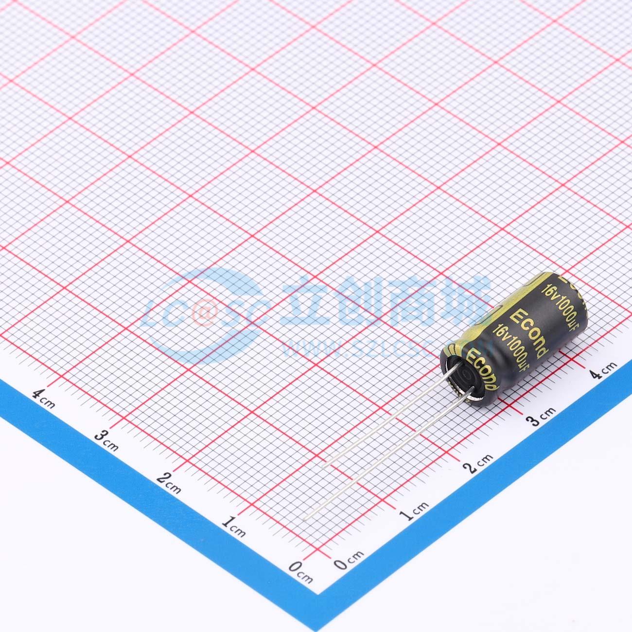 点击查看大图 1000uF16V8x16TE实物图